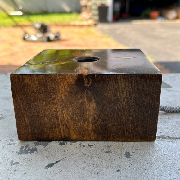 Solid Wood Block Light Bulb Lamp - Picture 11 of 14